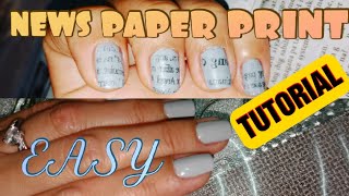 DIY NEWS PAPER NAIL ART TUTORIAL [upl. by Innes]