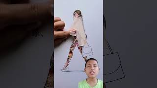 Tempel Stiker Di Gambar Adek ⁉️ art fashion drawing illustration painting [upl. by Samot]