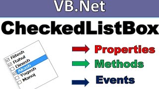 CheckedListBox control in vbnet properties methods and events example [upl. by Naffets]