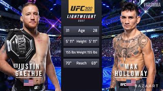 JUSTIN GAETHJE VS MAX HOLLOWAY BMF TITLE FIGHT UFC 300 [upl. by Kcyrred455]