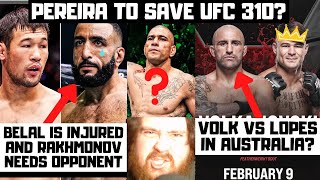 Belal INJURED Pereira vs Ankalaev To SAVE UFC 310 Volkanovski vs Lopes Talbott RETURNS MMA News [upl. by Wilda49]