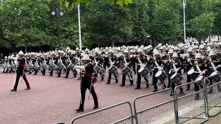 The Massed Bands of HM Royal Marines March Up the Mall 2024 [upl. by Drofniw626]