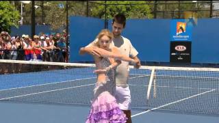 Dancing With Novak Djokovic  Australian Open 2011 [upl. by Leseil]