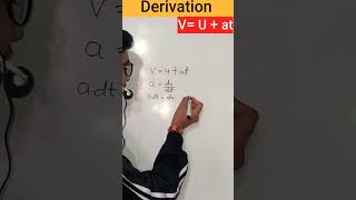 1st equation of motion derivation by calculus shorts study physics physicsclass11lectures [upl. by Zimmer]