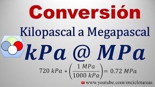 Convertir de kilopascal a megapascal kPa a MPa [upl. by Elephus]