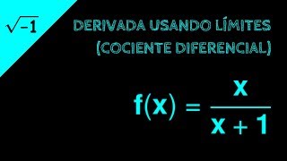 Cálculo Diferencial Derivada por definición cociente diferencial o newton [upl. by Nosaes910]