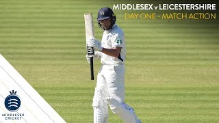 LACE SCOTT amp GUBBINS ALL REACH 50  MIDDLESEX v LEICESTERSHIRE  DAY ONE MATCH ACTION [upl. by Ngo]