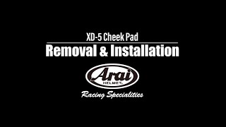 Arai XD5 Helmet Cheek Pad Removal and Installation Video [upl. by Nimad464]