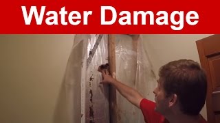 Vlog 7  Water Damage to Bathroom Wall from Leaking Gutter [upl. by Querida84]