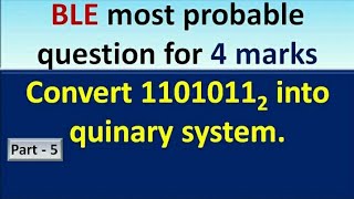 Convert quinary number into binary number system class8 BLE [upl. by Aisad]