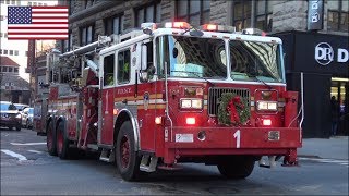 FDNY fire trucks responding compilation  horn siren and lights [upl. by Leeann30]