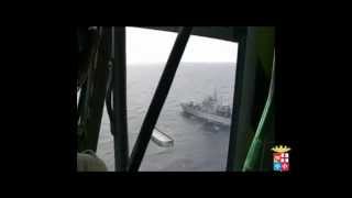 Marina Militare  Canale di Sicilia Nave Vega interviene al largo di Lampedusa [upl. by Doownel778]