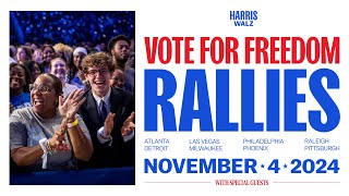 Vote for Freedom Rallies for VP Kamala Harris and Gov Tim Walz [upl. by Ileane]