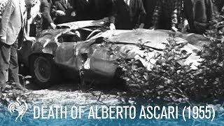 Death Of Alberto Ascari on The Monza Eni Circuit 1955  British Pathé [upl. by Cenac]