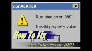 How To Fix Runtime Error 380 [upl. by Oca]