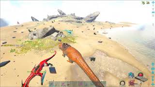 FIGHTING THE ALPHAS FOR CARNO CAVEArkOfficial Small Tribes Pvp [upl. by Akinohs]