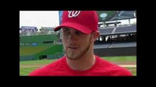 Bryce Harper Gets 10 Stiches Above Left Eye After Hitting Himself With His Bat [upl. by Grady905]