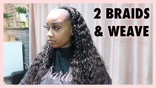 Two Feed In Braids  Sew In Combination [upl. by Devonna]