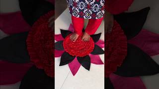 flower shape doormat💡 making💡 shorts upcycling handmade 🤗 [upl. by Yaner]