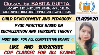 Socialization PYQS  PYQS based on Erikson’s theory of psychosocial development  CTET KVS DSSSB [upl. by Mizuki]