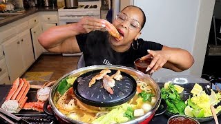 SEAFOOD BOIL HOT POT MUKBANG [upl. by Arramas890]