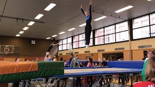 Trampolin turnen Wettkampf Übung P3 Einzel Wertung 1 Platz und Mannschaft 3 💗Haleys Turnwelt💗 [upl. by Stoddart953]