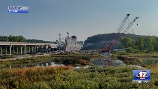 Old Rocheport Bridge demolished Sunday morning after fog delay [upl. by Anitsua]