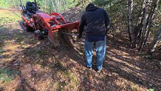 A little more work on the forest path extension with the Kubota BX 2680 [upl. by Nira]