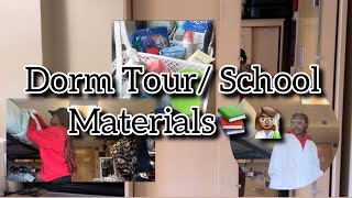 Dorm Tour School Materials 📚👩🏽‍🔬 [upl. by Ahsatin493]