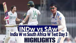 INDw vs SAw oneoff Test Highlights India Women vs South Africa Women Oneoff Test Highlights [upl. by Nahtanaj651]