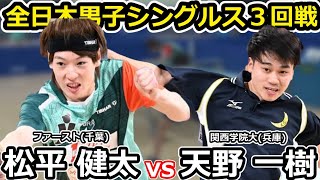 【全日本卓球2024】三回戦でも多彩な技術で天野選手を圧倒する松平健太選手！！【松平健太vs天野一樹】 [upl. by Aneerhs]