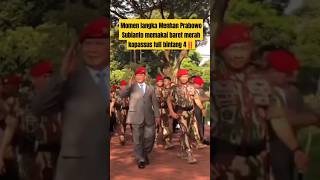 Gagahnya Menhan Prabowo memakai Baret kopassus‼️shorts tni bravo komando [upl. by Sucerdor]