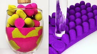 ASMR Kinetic Sand cubes 💜 Crushing soap boxes with starch 💜 Cutting soap cubes★FOAMampGLITTERampSTARCH★ [upl. by Daraj]