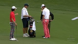 Chesson Hadleys caddie falls and bends putter at Wells Fargo [upl. by Yuri]