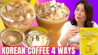 Korean Instant MixCoffee 4 Ways Hot ICED Slushy Coffee  Coffee Dessert Better than Coffee Shop [upl. by Attenra536]