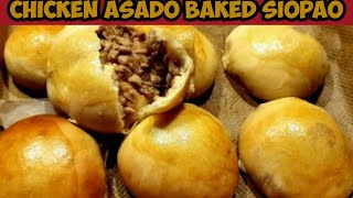 Baked Siopao with chicken asado filling  Meat Buns  Toasted Siopao  baked chicken buns [upl. by Bak4]