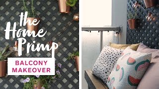 Small Condo Balcony Gets A Major Makeover On A Budget  The Home Primp [upl. by Nyved]