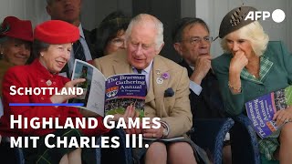 Schottland Highland Games mit König Charles III  AFP [upl. by Ahsetel23]