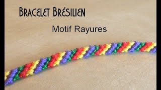 TUTO Bracelet brésilien le plus facile motif rayures [upl. by Elawalo]