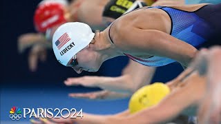 Katie Ledecky sends a message in 400m freestyle heat with late charge  Paris Olympics  NBC Sports [upl. by Llehsyt673]