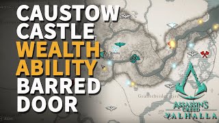 Caustow Castle Wealth Ability Book Barred Door Assassins Creed Valhalla Chest Treasure [upl. by Plunkett245]