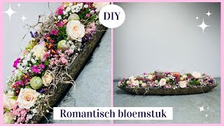 Romantisch langwerpig bloemstuk 🌸💕✨ Cursus Bloemschikken 202  Carlein Tukkers [upl. by Valentino]