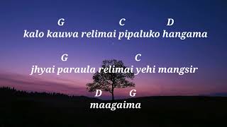 Kalo Keshma Relimai  Dinesh Dhakal  Guitar Chords  Easy Guitar Chords [upl. by Honebein]