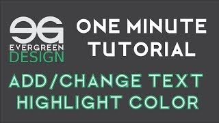 Add and Change Text Highlight Color 1 Minute Tutorial InDesign [upl. by Dadinirt]