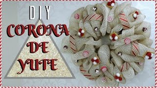 DIY CORONA NAVIDEÑA DE YUTE ¡12 DÍAS DE NAVIDAD DIY BURLAP WREATH [upl. by Yer]