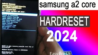 Samsung Galaxy A2 Core Hard Reset   SMA260G Hard Reset or Pattern Unlock Easy Trick With Keys [upl. by Harelda]