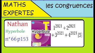 Terminale Maths ExpertesArithmétique et congruenceExercice 66 p 153 Nathan Hyperbole [upl. by Stulin977]