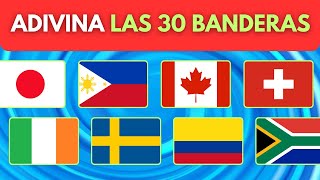 🌎 30 Banderas que Todo el Mundo Debería Conocer  ¿Puedes Adivinarlas 🌍 [upl. by Ayiak]