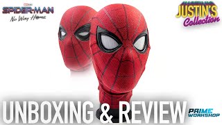 SpiderMan No Way Home Wearable Moving Lenses Mask Review  Life Size Prop Replica [upl. by Nari]