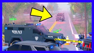 HIJACKED BEARCAT HITS BARRICADE AT 400 MPH INJURED OFFICERS ERLC Roblox Roleplay Ft JOE MAMA [upl. by Eveivaneg]